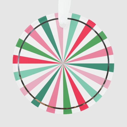 Red Green Sternexplosion Stripes Dog Weihnachten Ornament (Vorderseite)