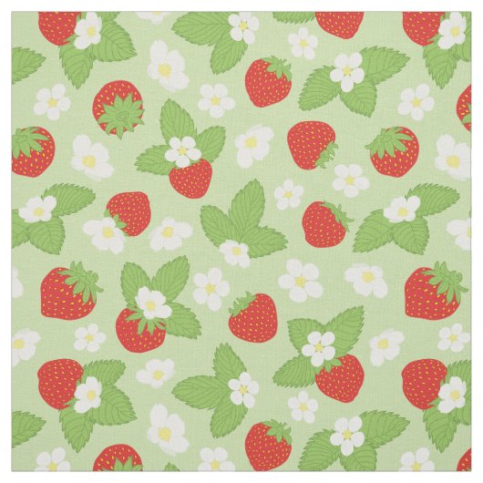 Red Green Strawberry Pattern Stoff (Muster)