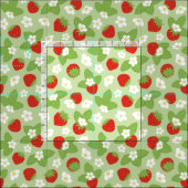 Red Green Strawberry Pattern Stoff (Kachel)