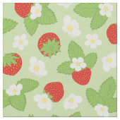 Red Green Strawberry Pattern Stoff (Nahaufnahme)