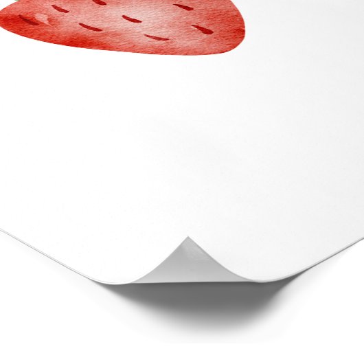 Red & Green Strawberry Summer Spring Fruit Poster (Ecke)