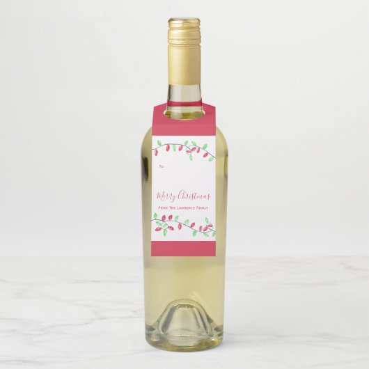 Red Green String Lights Weihnachtsgeschenk Flaschenanhänger (Auf Flasche)