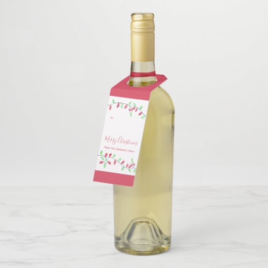 Red Green String Lights Weihnachtsgeschenk Flaschenanhänger (Angewinkelt)