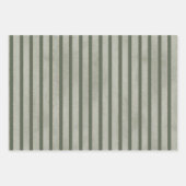 Red Green Stripes Floral Christmas Geschenkpapier Set (Vorderseite 3)
