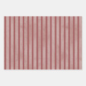 Red Green Stripes Floral Christmas Geschenkpapier Set (Vorderseite)