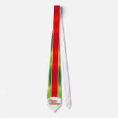 Red Green Stripes mit Happy Holidays on Krawatte (Vorderseite)