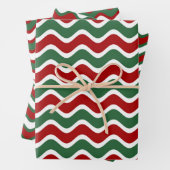 Red Green Stripes Muster Weihnachten Geschenkpapier Set (Beispiel)