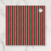 Red Green Stripes Preppy Bear Weihnachtsmarken Geschenkanhänger (Rückseite)