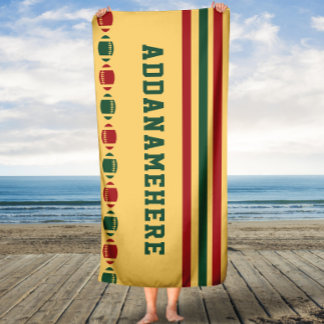 Red Green Strips Fußball Personalisiert Bath Handt Badehandtuch