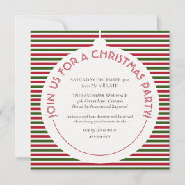 Red Green Strips Moderne Minimalistische Feier Einladung