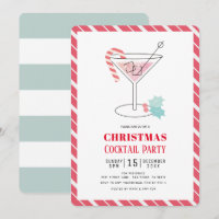 Red & Green Strips Weihnachtscocktail Party