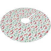 Red Green Strumpfs Holly Christmas Polyester Weihnachtsbaumdecke (Schrägansicht)