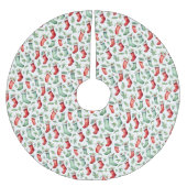 Red Green Strumpfs Holly Christmas Polyester Weihnachtsbaumdecke (Vorderseite)