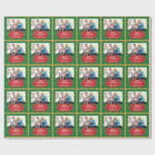 Red & Green Swirt Pattern Foto Weihnachten Geschenkpapier (Flach)