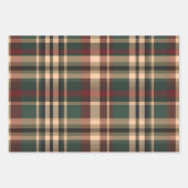 RED GREEN TAN WINTER FERIENURLAUB KARIERTES MUSTER GESCHENKPAPIER SET (Vorderseite 3)