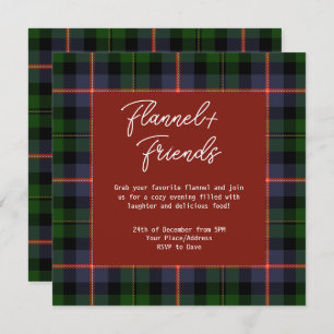 Red Green Tartan Flannel & Friends Weihnachts-Part Einladung