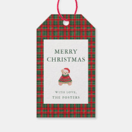 Red Green Tartan Kariert Teddy Weihnachtsgeschenke Geschenkanhänger