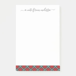 Red Green Tartan Karierte Personalisierte Weihnach Post-it Klebezettel