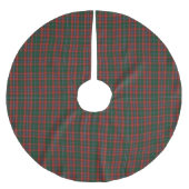 Red Green Tartan Karierter Urlaub Polyester Weihnachtsbaumdecke (Vorderseite)