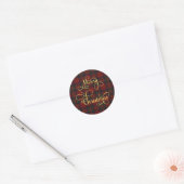 Red Green Tartan Plaid Merry Christmas Sticker (Umschlag)