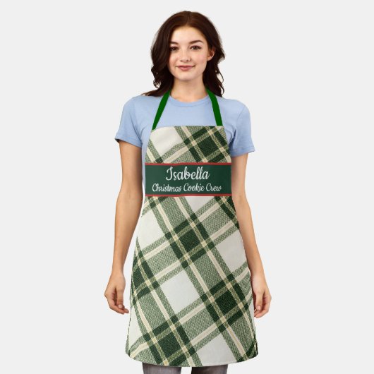 Red Green Tartan Plaid Personalized Christmas  Apr Schürze (Getragen)