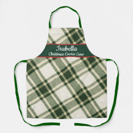 Red Green Tartan Plaid Personalized Christmas Apr Schürze