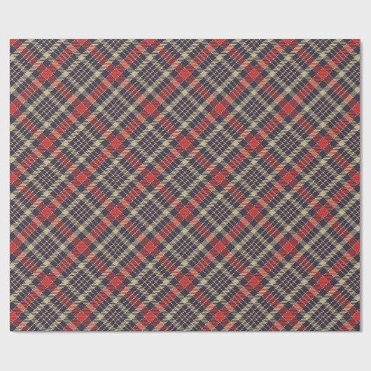 Red & Green Tartan Plaid Personalized Geschenkpapier (Flach)