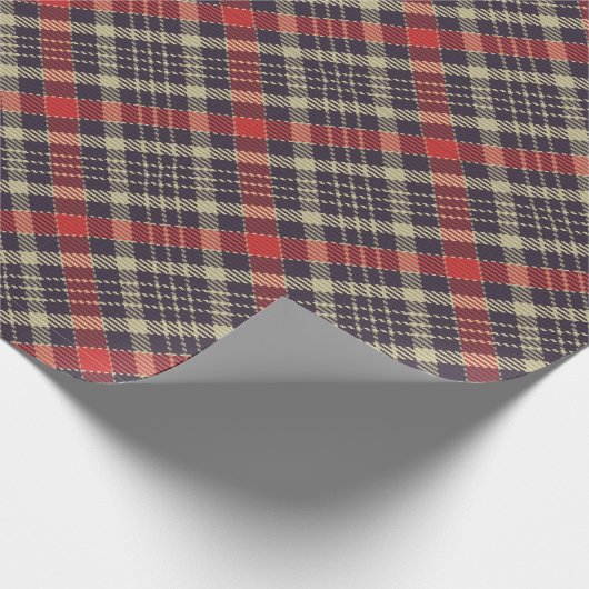 Red & Green Tartan Plaid Personalized Geschenkpapier (Ecke)