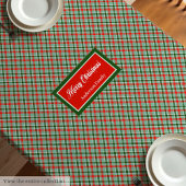 Red Green Tartan Tablecloth Chic Custom Name Style Tischdecke