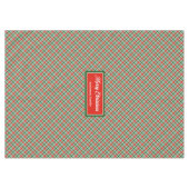 Red Green Tartan Tablecloth Chic Custom Name Style Tischdecke (Vorderseite (Horizontal))