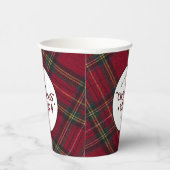 Red & Green Tartan Wunderland: Weihnachten Vibes Pappbecher (Rechts)