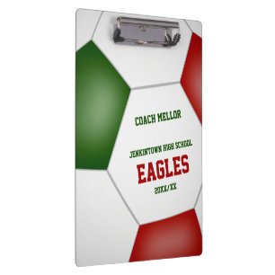 Red Green Team Farben Custom Fußball Coach Klemmbrett