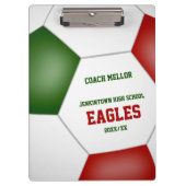 Red Green Team Farben Custom Fußball Coach Klemmbrett (Vorderseite)