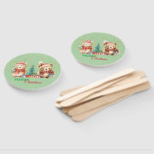 Red Green Teddy Bear Santa Merge Weihnachts-Party Fächer (Non-assembled)