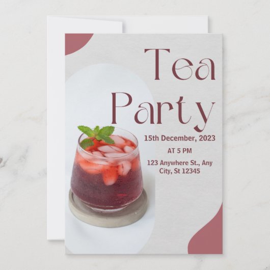 Red Green Tee Party Einladung (Vorderseite)