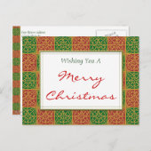 Red Green Tiles Custom MerChristmas Postcard Postkarte (Vorne/Hinten)