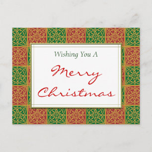 Red Green Tiles Custom MerChristmas Postcard Postkarte