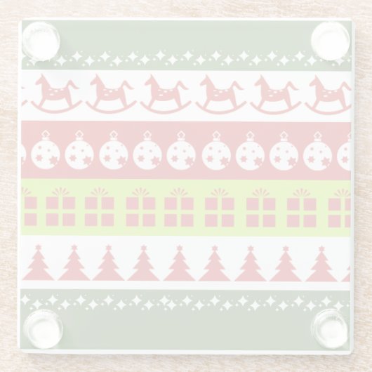 Red Green Ugge Weihnachts Sweater Festive Clipart Glasuntersetzer (Rückseite)