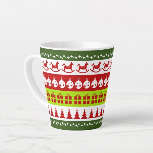 Red Green Ugge Weihnachts Sweater Festive Clipart Milchtasse (Linke Ecke)