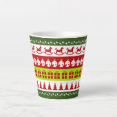 Red Green Ugge Weihnachts Sweater Festive Clipart Milchtasse (Vorderseite)