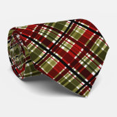 Red Green und Black Kariert Men Neck Krawatte (Gerollt)