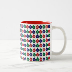 Red Green und Blue Bauble Muster Zweifarbige Tasse