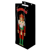 Red Green und Gold Nutcracker Geschenktüte Für Weinflaschen (Rückseite Schrägansicht)