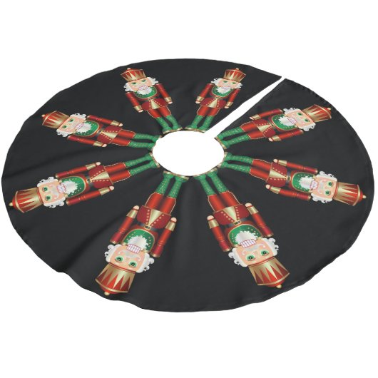 Red Green und Gold Nutcracker Polyester Weihnachtsbaumdecke (Schrägansicht)