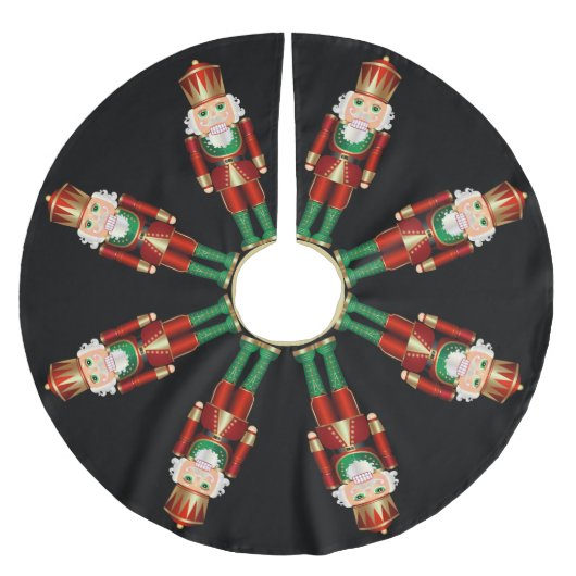 Red Green und Gold Nutcracker Polyester Weihnachtsbaumdecke (Vorderseite)