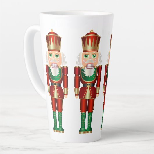 Red Green und Gold Nutcrackers Latte Tasse (Linke Ecke)