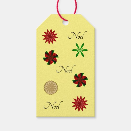 Red Green und Gold Weihnachten Geschenkanhänger (Vorderseite)