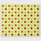 Red Green und Gold Weihnachten Geschenkpapier (Flach)