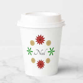 Red Green und Gold Weihnachten Pappbecher