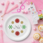 Red Green und Gold Weihnachten Pappteller (Party)